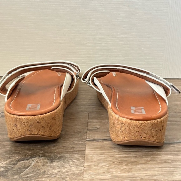 Fitflop Remi Toe Post Thongs Urban White Leather Adjustable Sandals Women’s 11 - Picture 8 of 15